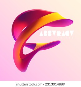 3D abstract shape. Liquid iridescent wavy forms. Realistic vector design elements.