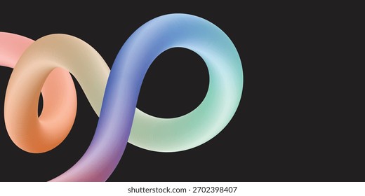 3D abstract shape with a smooth color gradient across soft, rounded surfaces. Modern design element backdrop.	