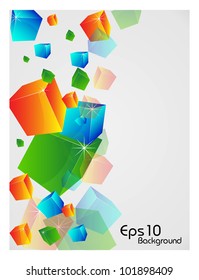 3D Abstract shapes background with colorful design for text project used and copy space, isolated on white. EPS 10, vector illustration.