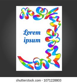 3d abstract shapes. Color layout of the cover, booklet, flyer.