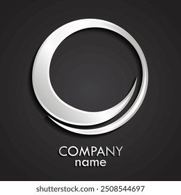 3d abstract silver metal circle logo design