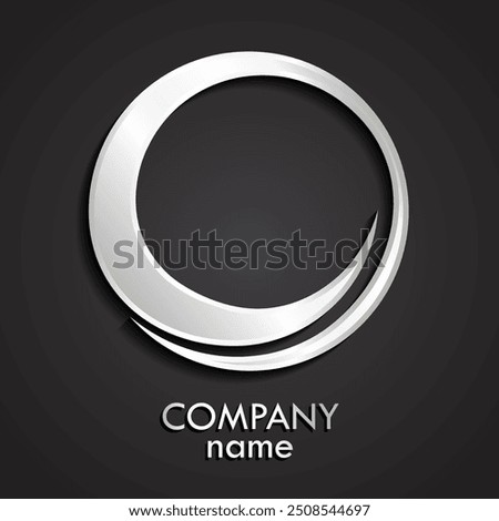 3d abstract silver metal circle logo design