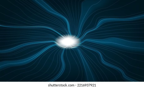 3D Abstract Space Light Hole. Dots Flow. EPS10 Vector
