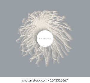 3d abstract sphere. Array with dynamic particles. Modern science and technology element. Vector illustration.