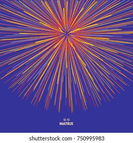 3d abstract sphere. Array with dynamic particles. Modern science ddand technology element. Vector illustration.