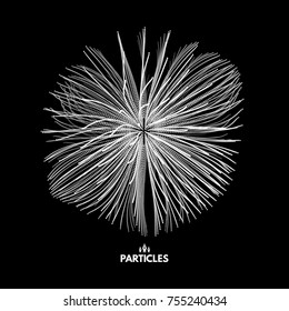 3d abstract sphere. Array with dynamic particles. Modern science and technology element. Vector illustration.