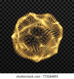 3d abstract sphere. Array with dynamic particles. Modern science and technology element. Vector illustration.