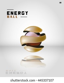 3d abstract Sphere logo templates. Technology sci-fi theme.