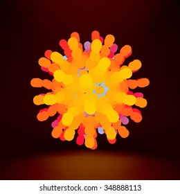 3d Abstract Sphere. Modern Science and Technology Element. Geometric Shape, Line and Dot. Vector Illustration. 