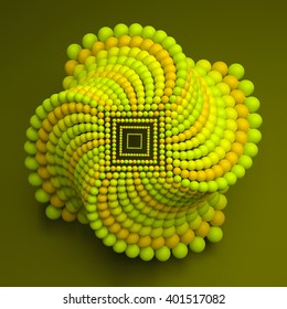 3D abstract spheres composition. Futuristic Technology Style. 3D Vector illustration.
