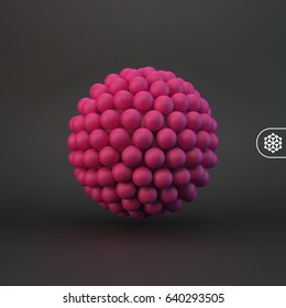 3d abstract spheres composition. Futuristic technology style. Vector illustration for design.