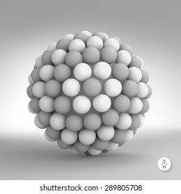 3d abstract spheres composition. Vector illustration. Can be used for presentations and design.
