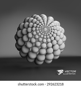 3d abstract spheres composition. Vector illustration. Can be used for presentations and design.
