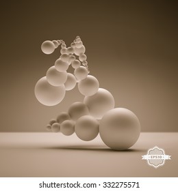 3d abstract spheres composition. Vector illustration.