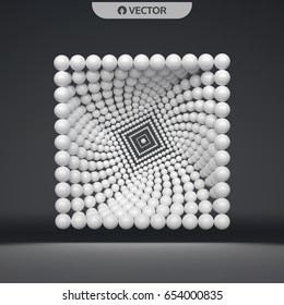 3d abstract spheres composition. Vector illustration. Futuristic Technology Style. Can be used for presentations and design.