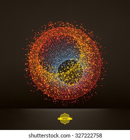3d abstract spheres. Concept for science, technology and network. Vector illustration.
