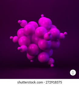 3d esferas abstractas. Ilustración vectorial. Se puede usar para presentaciones, diseño web.