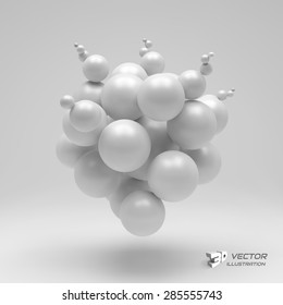 3d abstract spheres. Vector illustration. Can be used for presentations, web design.