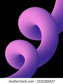 3d abstract spiral purple background