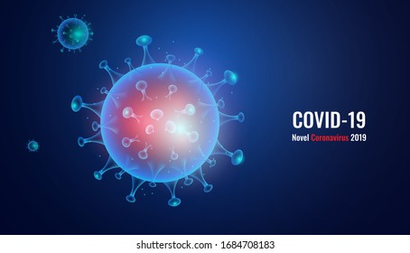 3 quinquies Abstracto Parar Coronavirus "COVID-19 Novel Coronavirus" Infección o enfermedad del virus.  Signo y símbolo médico 2019-nCoV.  Azul sobre fondo azul 