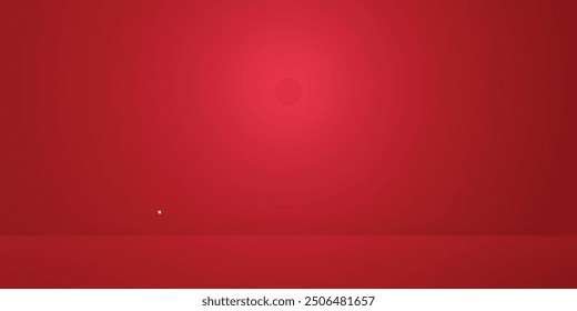 3d abstract studio room background. Red empty gradient backdrop. Product minimal interior mockup. Scene for product presentation. Christmas mockup vector modern studio