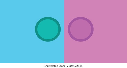 3D abstract studio room with pedestal podium. Pastel pink and light green geometric platform on contrast color floor. Minimal wall scene for cosmetic products, Showcase, Promotion case. Vector EPS10.