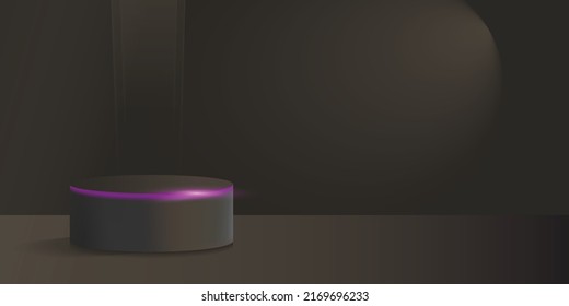 3D abstract studio space with pedestal podium. background shape a little light. Luxury scene for cosmetic product demonstration, Showcase, Promotion display