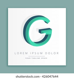 3d abstract style logo with letter G