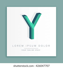 3d abstract style logo with letter Y