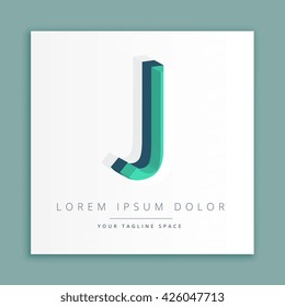 3d abstract style logo with letter J