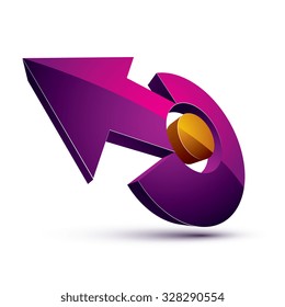 3d abstract symbol with an arrow. Business growth and prosperity concept vector design element, innovations theme icon. 