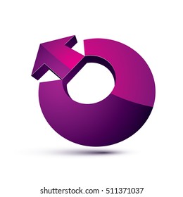 3d abstract symbol with an arrow. Business growth and prosperity concept vector design element, innovations theme icon. 