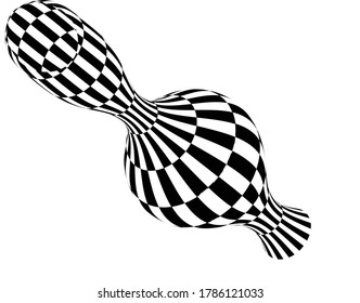 3d Abstract . Texture with wavy, billowy lines. Optical art background. Wave design black and white. Digital image with a psychedelic stripes. Vector illustration