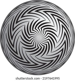 3d Abstrakt . Textur mit gewölbten, zweiwertigen Linien. Optische Kunsthintergrund. Wave Design schwarz-weiß. Reifenspuren. Vektorgrafik 
