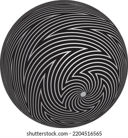 3d Abstract . Texture with wavy, billowy lines. Optical art background. Wave design black and white. Digital image with a psychedelic stripes. Vector illustration