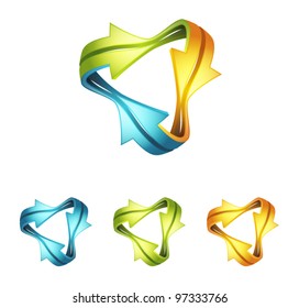 3D Abstract triangle arrow icons