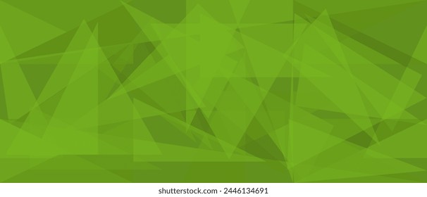 Abstrakter 3D-Dreieckshintergrund. Trendiger geometrischer Hintergrund im minimalistischen Stil. Vektorillustration kann verwendet Web Banner Poster. Grünes geometrisches nahtloses Muster. EPS 10