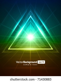 3D abstract triangle tunnel vector background