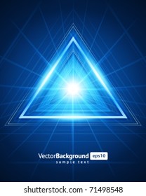 3D abstract triangle tunnel vector background