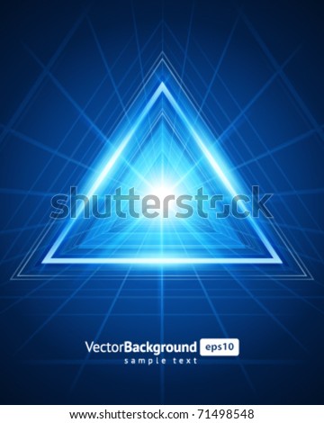 3D abstract triangle tunnel vector background