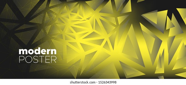 3d Abstract Triangle Wallpaper. Dark Geometric Banner. Glow Digital Web Design. Futuristic Texture. Black Triangular Geometry. Geometric Poster. Futuristic Style. Abstract Triangles Background.