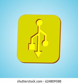 3D abstract USB icons. Abstract symbol transmission for your design. Vector illustration