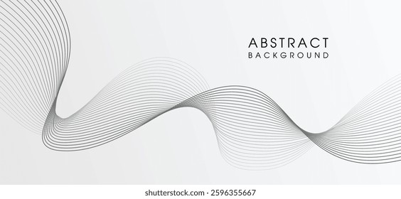3d Abstract vector background with black wavy lines.