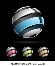 3d abstract vector design element set.