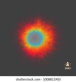 3d abstract vector element with prickles. Futuristic technology style. Can be used for presentations and design.