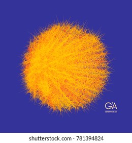 3d abstract vector element with prickles. Futuristic technology style. Can be used for presentations and design.