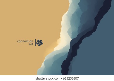 3D Abstract Vector Illustration. Wavy Background. Connection art. Design Pattern.