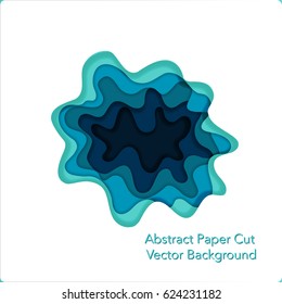 3D abstract vector paper cut background. Creative design template for presentations, flyers, posters and invitations. Colorful layered wallpaper with realistic shadows.