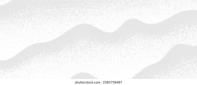3D Abstract Vector Smooth Liquid Curved Lines Retro Style Dotwork Background. Hand Made Dotted Stippling Engraving Texture