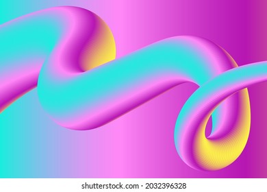 3D Abstract Vector Wallpaper Fluid Liquid Curve Futuristic Background. Multicolor Banner Creative Graphic Design. Dynamic Elements in Vibrant Modern Colors.